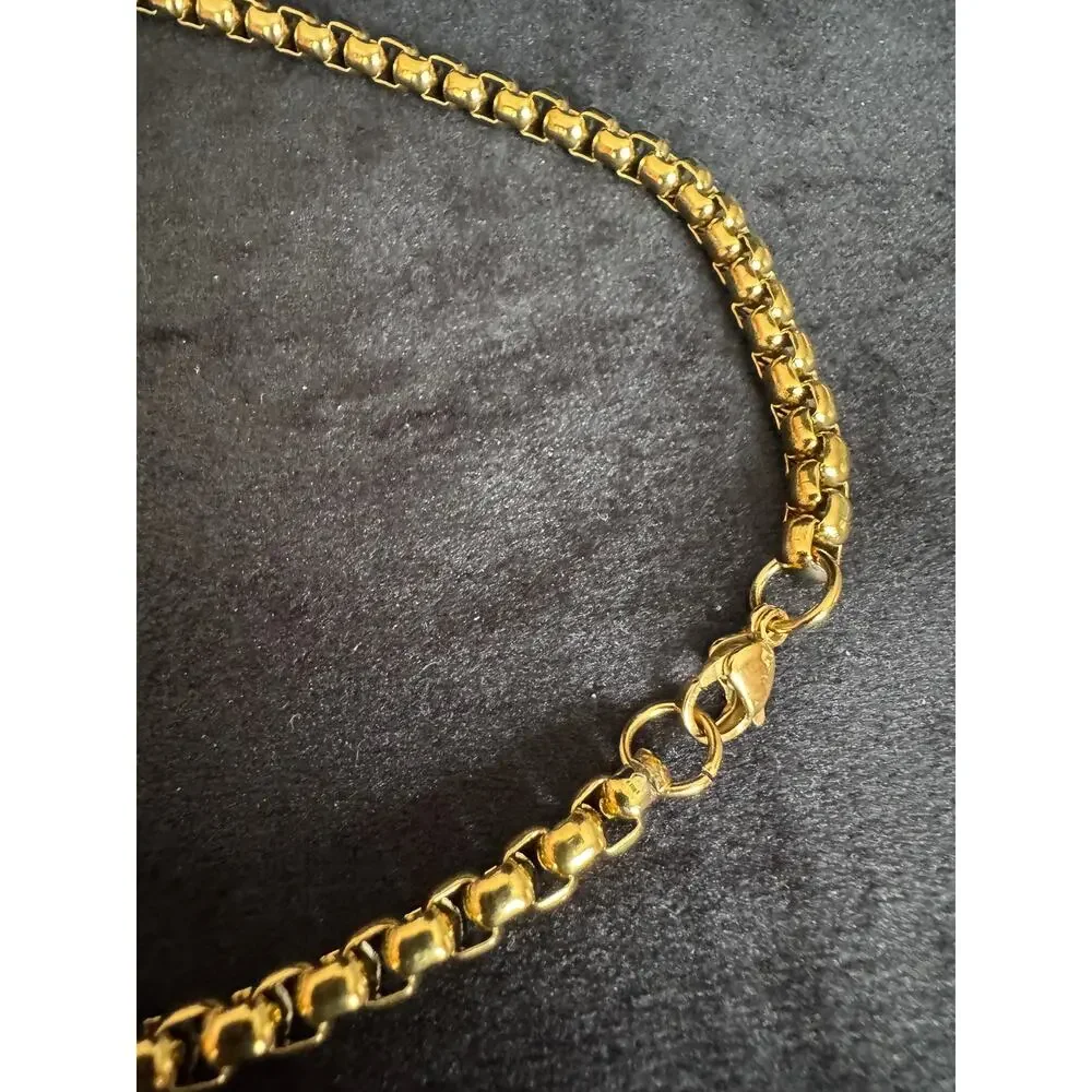 16 Inch Gold Rope Chain Necklace Stainless Steel Classic Twisted Rope N125 - Picture 4 of 4